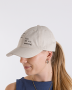 Cap "Bist du zu viel" vintage sand