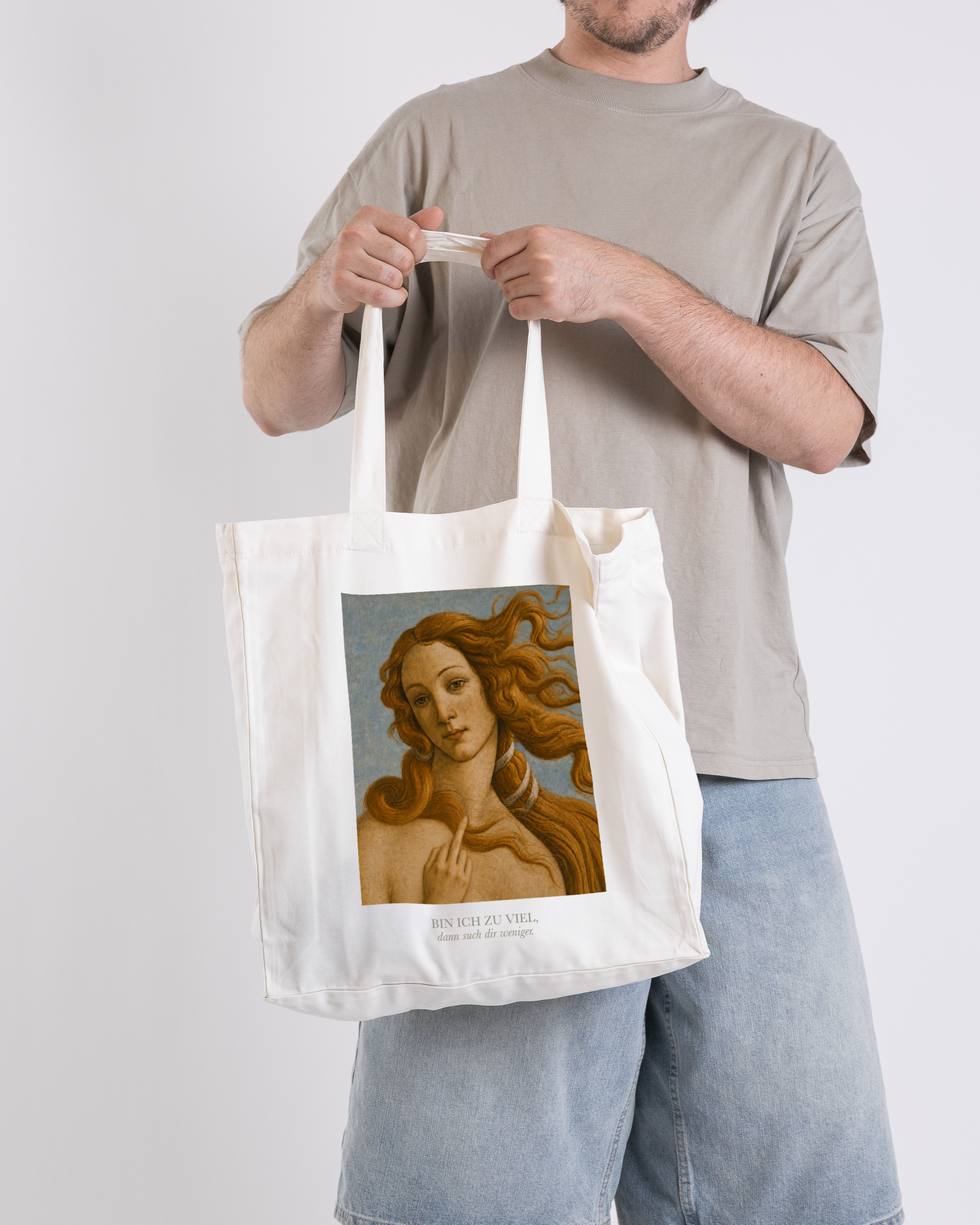 Baumwolltasche "Bin ich zu viel"