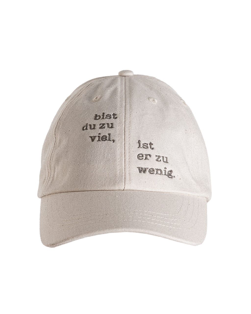 Cap "Bist du zu viel" vintage sand