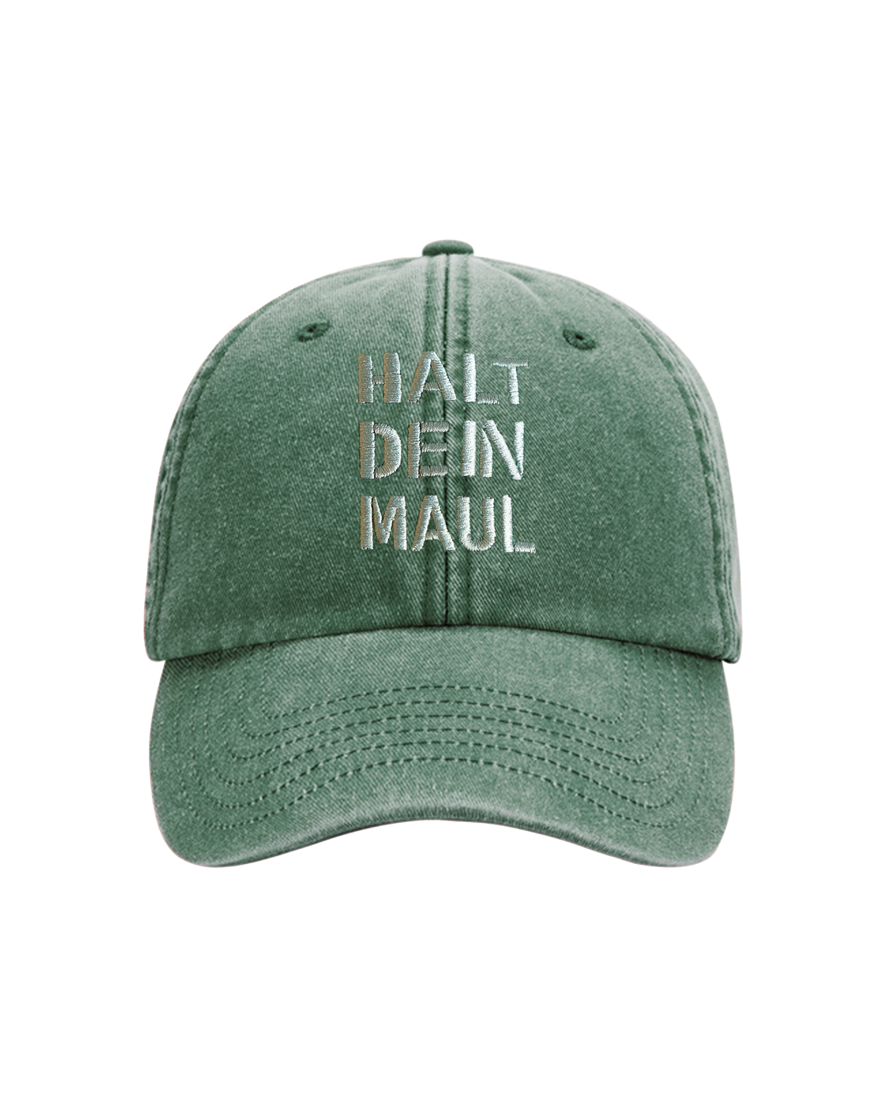 Base Cap "Halt dein Maul" vintage green