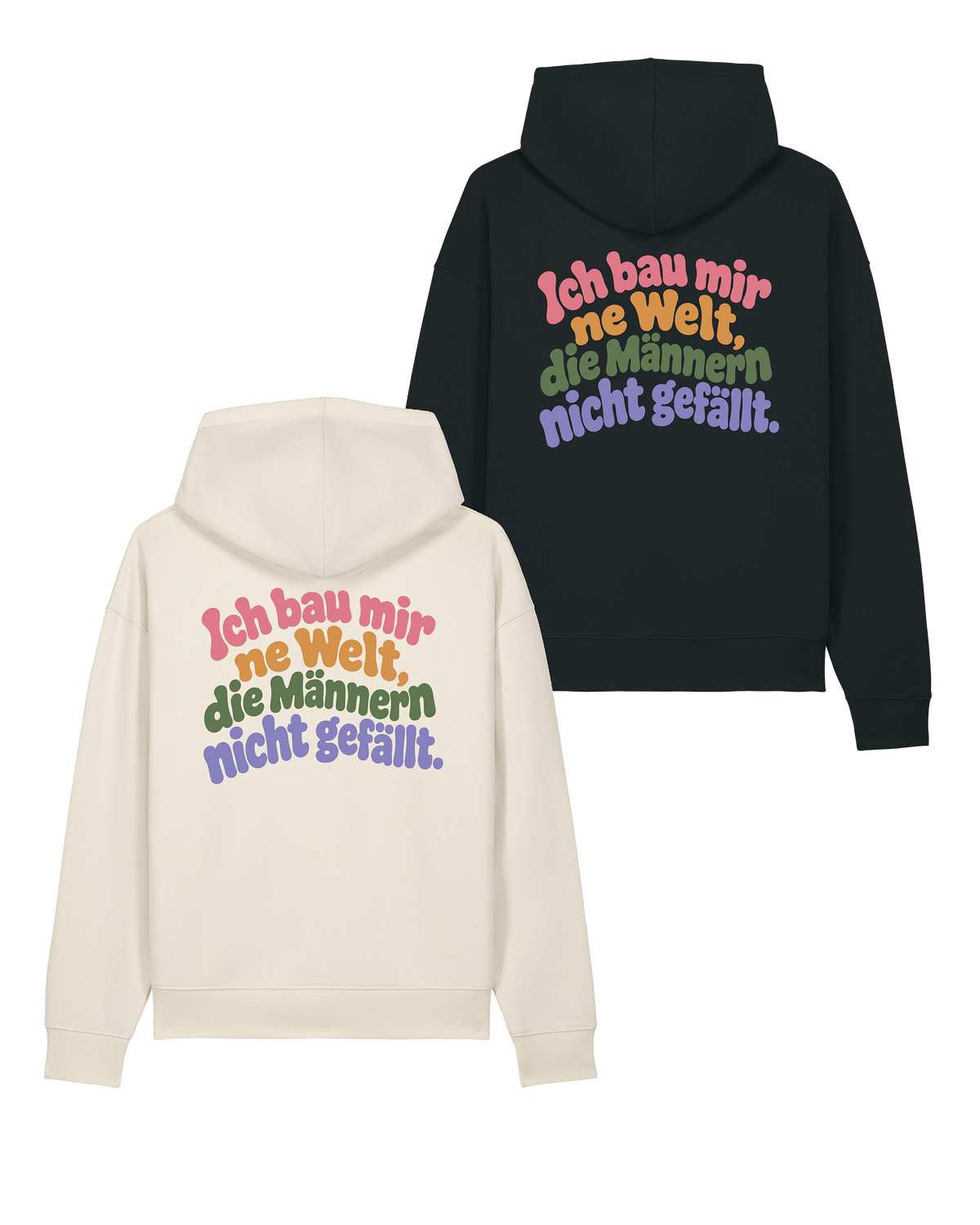 Hoodie Unisex "Ich bau mir ´ne Welt" colourful