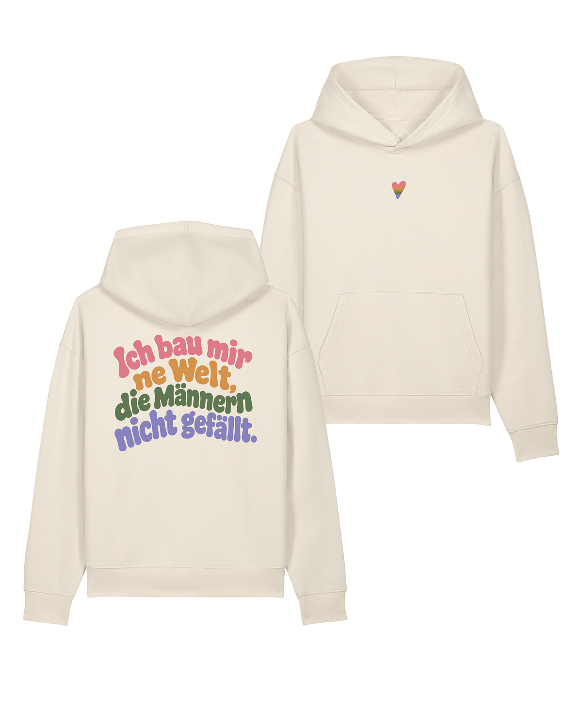 Hoodie Unisex "Ich bau mir ´ne Welt" colourful